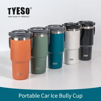 Taşınabilir Drinkware Kupa Bardak FlowState Paslanmaz Araba Kupası Halka Kolu ile Çelik vakum termos kupa Buz Kahve Fincanı