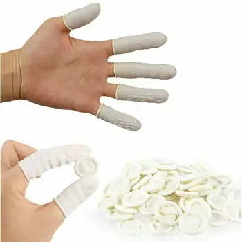 Tek kullanımlık Kauçuk Parmak Karyolası Anti Statik Lateks Parmak Koruyucu Parmak Muhafızları Elektronik Tamir Dövme El Yapımı Geçerlidir