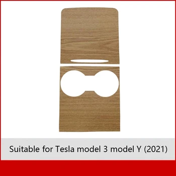 Tesla Modeli 3 Model Y 2021 Araba Aksesuarları Ahşap Merkezi Konsol Araba Merkezi Kontrol Paneli Sticker İç Film Ahşap