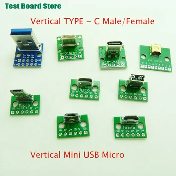Test panosu 1PcVertical 3.0 USB Erkek Kaynak Konnektörü Mikro Dişi MİNİ 8P Dişi TİP-c Erkek Ve Dişi şarj Veri Kafası 2P / 4P
