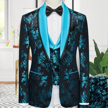 Thorndike İlkbahar Ve Sonbahar Erkek İş günlük giysi, Moda Tek Blazers + Pantolon + Yelek 2022 Yeni Jakarlı Düğün Takımları Fit