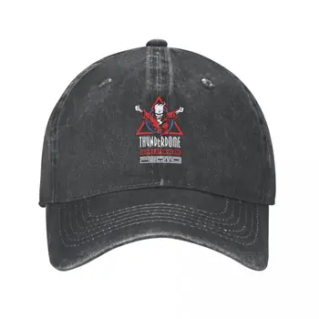 Thunderdome Sihirbazı Kahraman Hardcore Beyzbol Kapaklar Moda Sıkıntılı Denim Yıkanmış güneşlikli kep Erkekler Kadınlar Açık Egzersiz Kapaklar Şapka