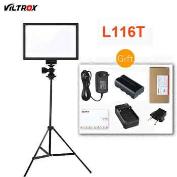 Viltrox L116T lcd ekran İki Renkli ve Kısılabilir İnce DSLR Video led ışık + Pil + Şarj için Canon nikon kamera DV kamera