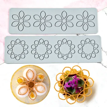 Çiçek Tasarımları Fondan Silikon Kek Dantel Kalıp Kek Dekorasyon Aracı Sınır Dekorasyon Dantel Tatlı Kalıp Mutfak Pişirme Aracı