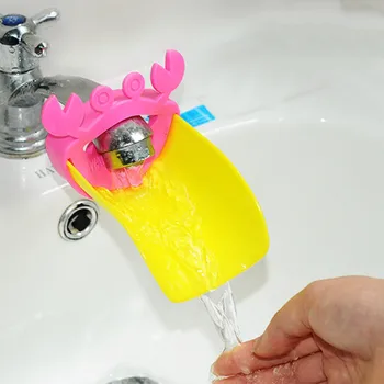 Çocuk Banyo Kurbağa Şekli Musluk Genişletici Su tasarrufu Karikatür Çocuklar Bebek Yıkama el Su Dokunun Uzatma Banyo Aksesuarları