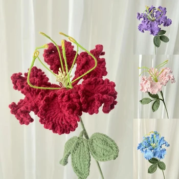 Örme yapay çiçekler Bitmiş Dokuma Ziwei Çiçek Simülasyon Çiçek İplik Tığ Krep Mersin anneler Günü Ev Dekorasyon