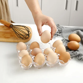 Şeffaf 12 ızgara yumurta tepsisi Ev akrilik yumurta saklama kutusu Yumurta ördek yumurta bölücü mutfak saklama kutusu